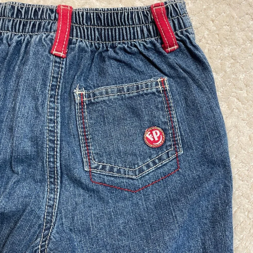 Vintage Y2K 2009‎ Fisher Price Toddler Embroidered Cuffed Roll Up Jeans 24 mos